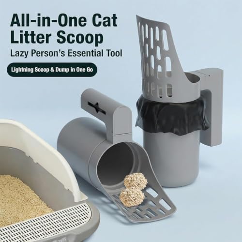 Cat Litter Scoop with Waste Can, 2 in 1 Large Capacity Portable Litter Scooper - Image 3