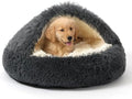 NOYAL Hooded Donut Bed, Calming Cave by Noyal
