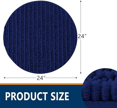 Smiry Bathroom Rugs Round 24X24, Extra Soft Rubber Backing Bath Mats - Image 2