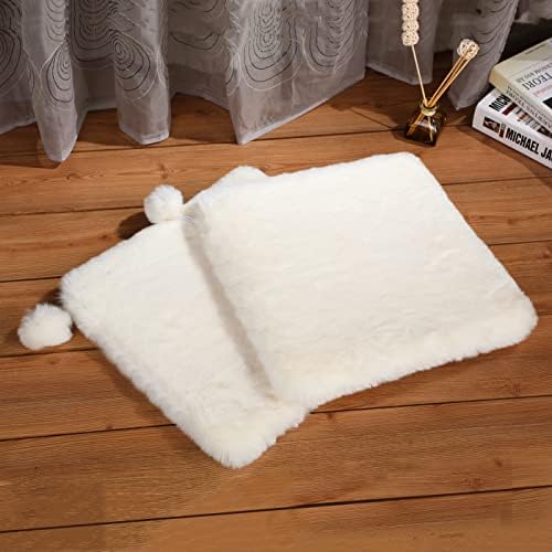 SHENGOCASE 2-Pack 14" x14" Faux Rabbit Fur Cat Dog Bed Cushion Pad Mat by SHENGOCASE
