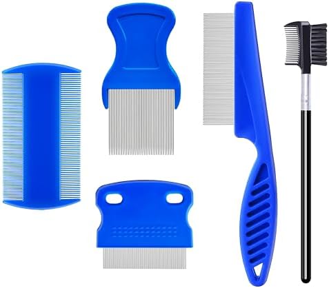 5 Pack Flea Lice Comb, Stainless Steel Dog Cat Grooming Combs by Jigfew