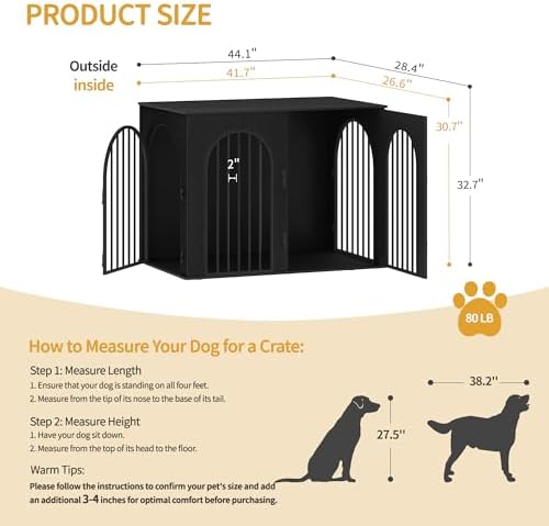 Hzuaneri 44.1'' Dog Crate Furniture, Dog Kennel Indoor - Image 2