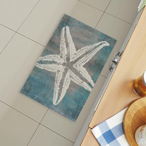 Giwawa Vintage Starfish Bath Rug Coastal Beachy Nautical Bathtub Mat Extra Soft - Image 6
