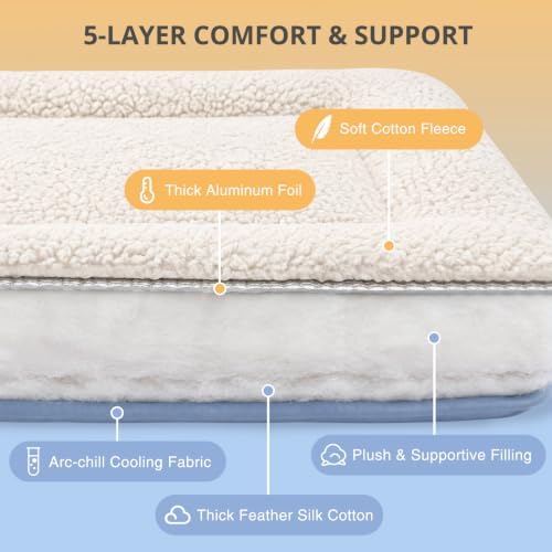Dog Cooling Mat 35"x24"x2", Reversible Warm & Cooling Crate Pad - Image 2