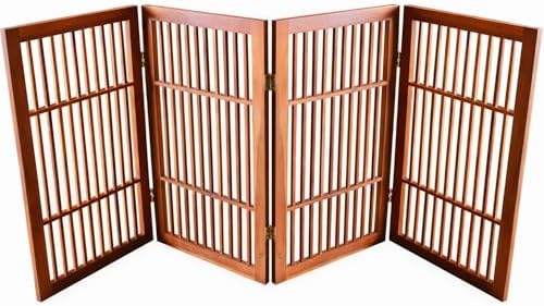Urnporium Pet Dog Gate Freestanding, Strong Durable Folding Wooden Fence by Urnporium