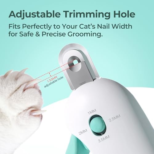 Cat Nail Clippers with a Removable Debris Collector, Adjustable Size, Built-in - Image 2