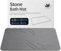 Stone Bath Mat Diatomaceous Earth Shower Mat Non Slip Super Absorbent Grey by ZIKIBL