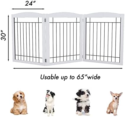 PAWLAND Extra Wide Dog gate for The House, Freestanding Foldable Wire Pet Gate - Image 3