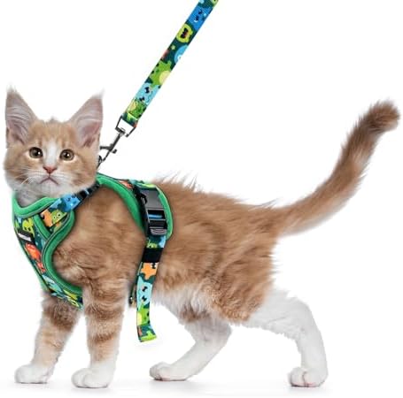 Halypet Cat Harness and Leash Set, Escape Proof Adjustable Harness by DOMoreWithYourPet