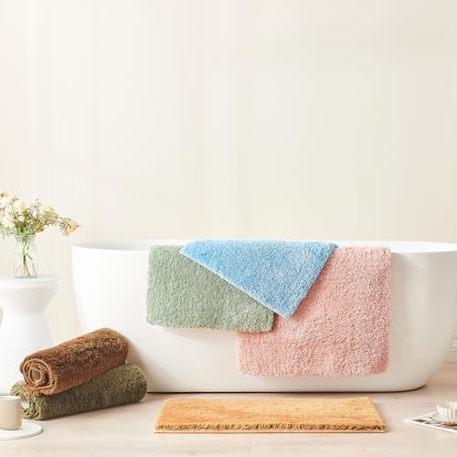 CozeCube Yellow Shaggy Bath Mat 36"x24" Non Slip Washable Rug - Image 6