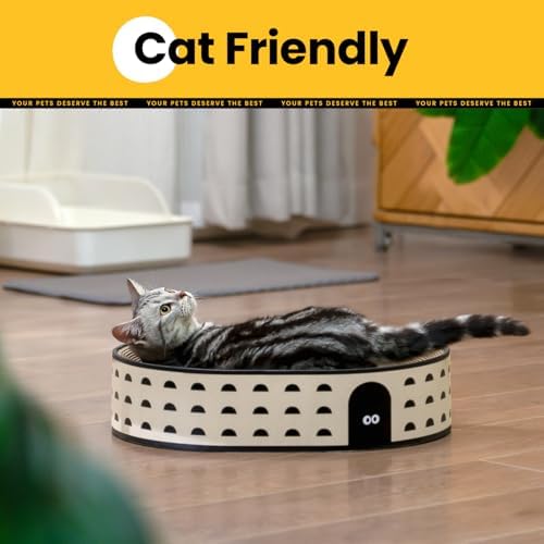 Conlun Oval Cat Scratcher Bed | Scratching Bowl Lounge - Image 5