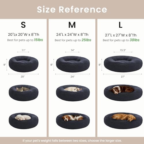 Love's cabin Calming Cat Bed for Indoor Cats, Anti-Anxiety Donut Round Dog Bed - Image 6
