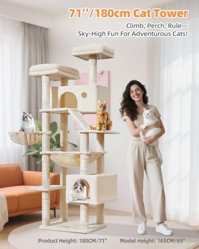 Taoqimiao Cat Tree, 71 in Extra Large Cat Tower - Image 2