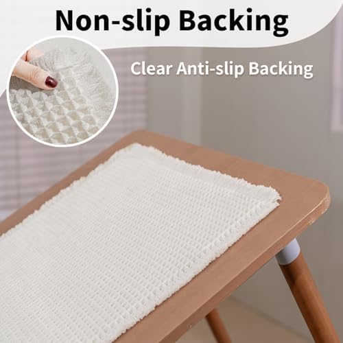 White Bathroom Rugs, Waffle Bath Mat Non Slip Washable - Image 5