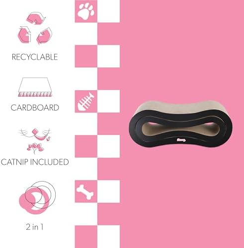 CSR1014A Suvi 26" Modern Cardboard Infinity 2-in-1 Lounge Bed Cat Scratcher - Image 4