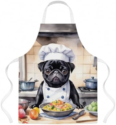 Caroline's Treasures Pug The Chef Apron Cooking Kitchen Server Baking Crafts by CarolinesTreasures