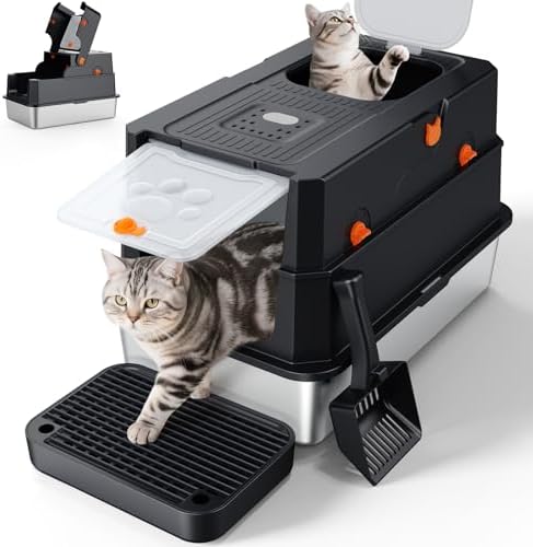 FURTIME Stainless Steel Litter Box by FURTIME