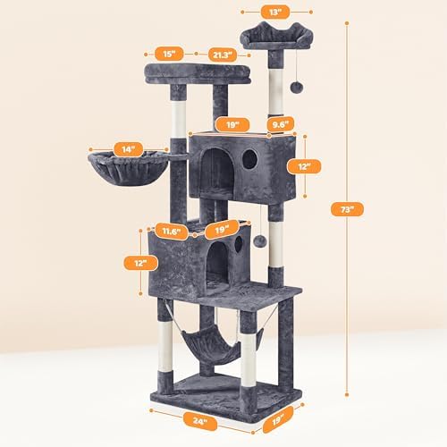 Yaheetech 73in Cat Stand, Large Cat Tree - Image 3