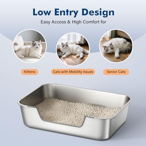 Qiuma Stainless Steel Cat Litter Box - Image 2
