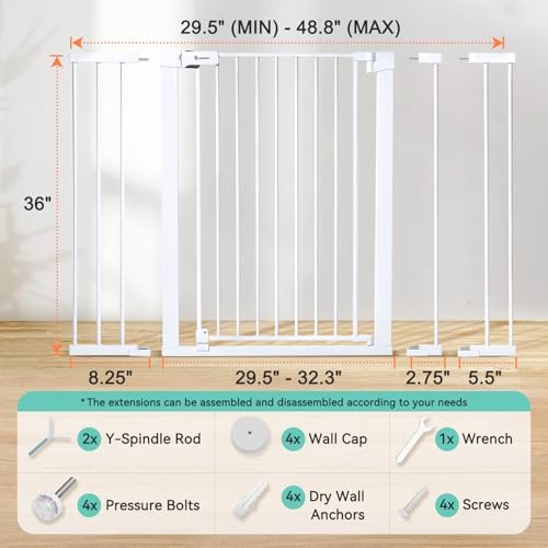 COMOMY 36" Extra Tall Baby Gate - Image 5