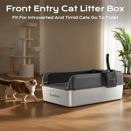 XXXL Stainless Steel Litter Box, 28.1'' Metal Cat Litter Box - Image 6
