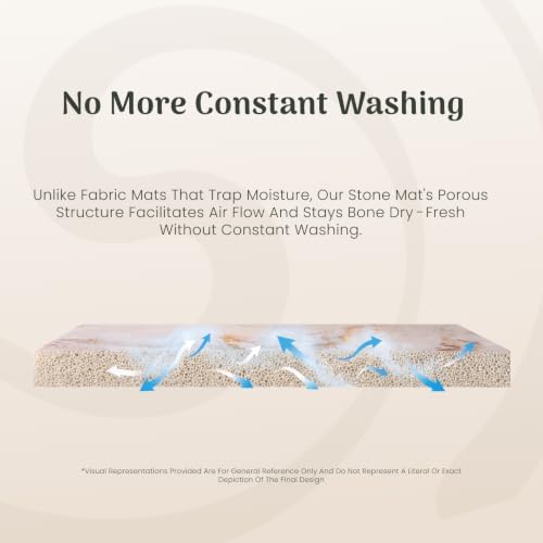 Quick Dry Shower Stone Bath Mat, Super Absorbent & Non-Slip 24 x 16 Inch - Image 5
