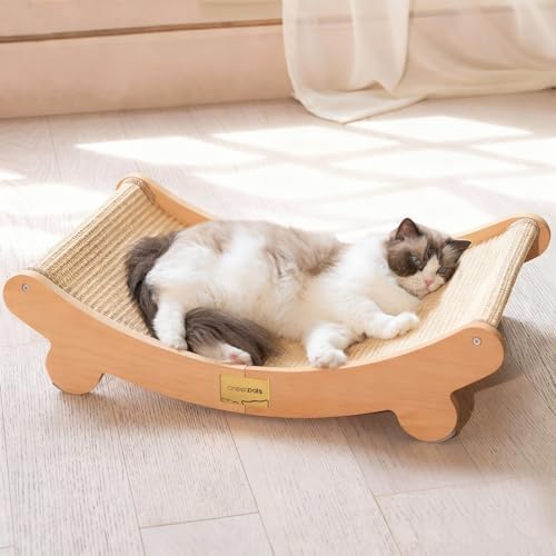 CHEERHOME PETS Sisal Cat Scratcher Bed Indoor Wooden Cat Furniture by CHEERPALS