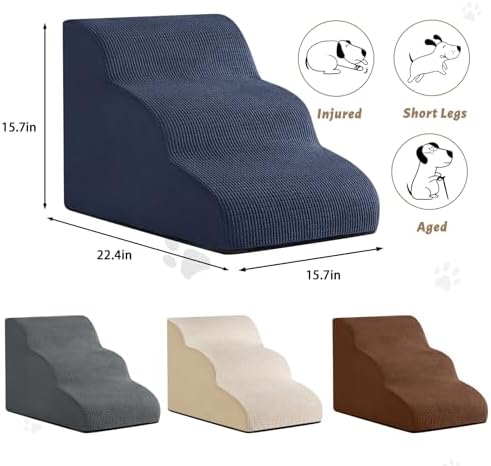 Dog Stairs and Steps for Beds Or Couches, 3-Step Pet Stairs & Steps for Small - Image 5