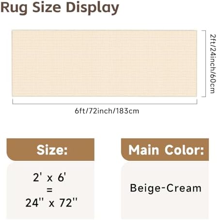 Washable Waffle 2x6 Runner Rug: Non Slip Carpet Runners - Image 2