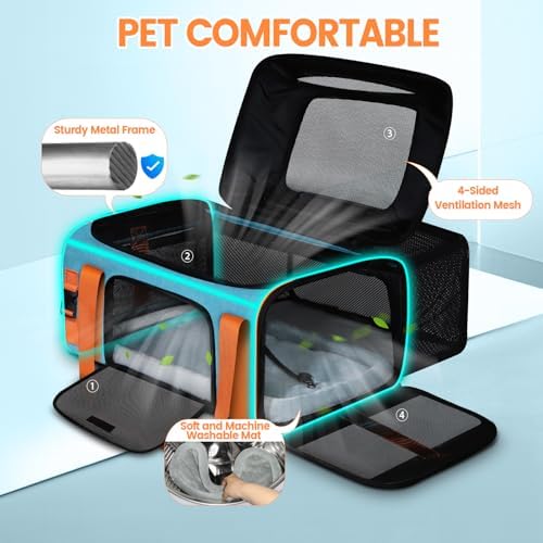 Petskd Top and Side Expandable Pet Carrier Airline Approved - Image 6