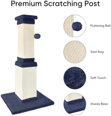 Cat Scratching Post for Indoor Cats, 32Inch Sisal Cat Scratcher - Image 2