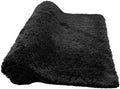 CozeCube 32"x20" Black Non Slip Microfiber Bathroom Rug Washable by CozeCube