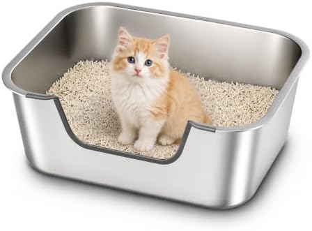 Qiuma Stainless Steel Cat Litter Box by Unknown
