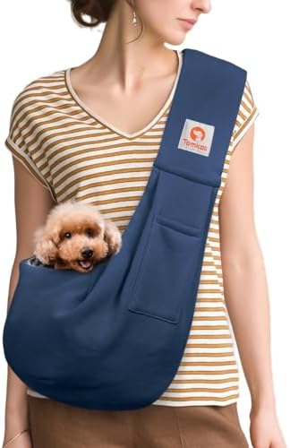 Tomkas Small Dog Cat Sling Carrier Puppy Purse Travel Wrap Soft Crossbody Pet by TomkasFORTHELOVEOFPALS