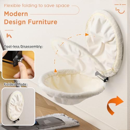 JUNSPOW Cat Hammock Wall Mounted, Foldable & Stable Cat Beds- Breathable Cats - Image 2