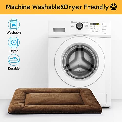 Dog Crate Pad Washable Dog Bed for Crate Small Cozy Mat 24-Inch Brown - Image 5