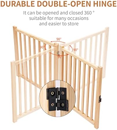 YOCAN Non-Painted Wooden Freestanding Dog Gates - Image 5