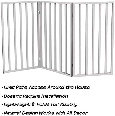 Pet Gate - 3-Panel Indoor Foldable Dog Fence - Image 3