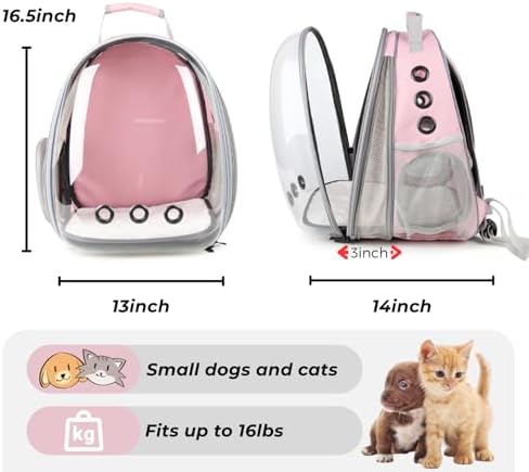 Lollimeow Expandable Bubble Cat Carrier Backpack, Supports up to 16 lbs - Image 3