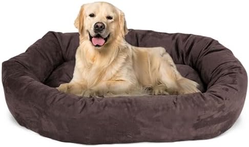 Majestic Pet Suede Calming Dog Bed, 40 Inch Large Round Washable by MajesticPet