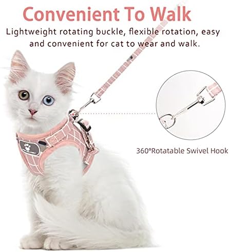 Cat Vest Harness and Leash Set, Escape Proof Kitten Harness Pink-A S - Image 3