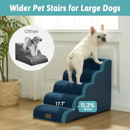 COZY KISS Wide Dog Stair for Small Dog 22.6" H, Pet Ramp for High Bed - Image 2