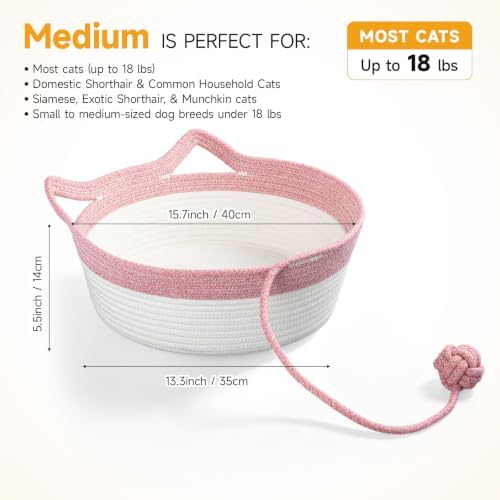 Cat Bed, Cotton Rope Instinct Basket - Image 2