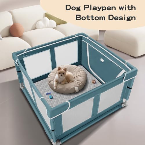 42 × 42 inch Dog Playpen with Pee Pad, Soft Puppy Playpen, 25 Height Pet Playpen - Image 2
