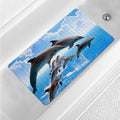Dolphins Bathtub Mat Non Slip for Kids Cute Dolphins Bath mat 15"x27", Jumping by Denifeiya