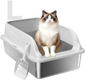 High-Sided Stainless Steel XL Cat Litter Box by OneBug