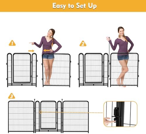 Getlay Dog Playpen 24 inch 8 Panels Dog Fence Outdoor - Image 4