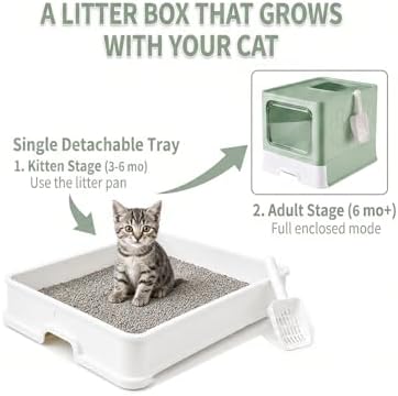 Medario Cat Litter Box with X-Large Litter Mat and Scoop - Image 3