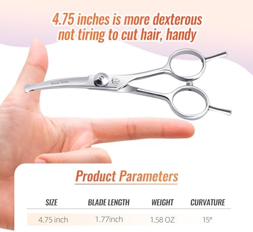 Dog Grooming Scissors: 4.75" Pet Curved Shears Made of Advanced JP440C - Image 4