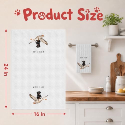 Black Labrador Retriever Kitchen Towels, Cute Hand Tea Towel - Image 2